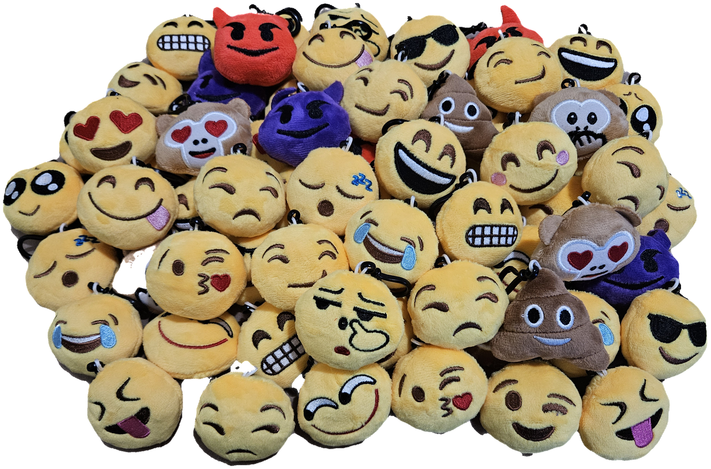 Emoji Plush Clip On Keychain