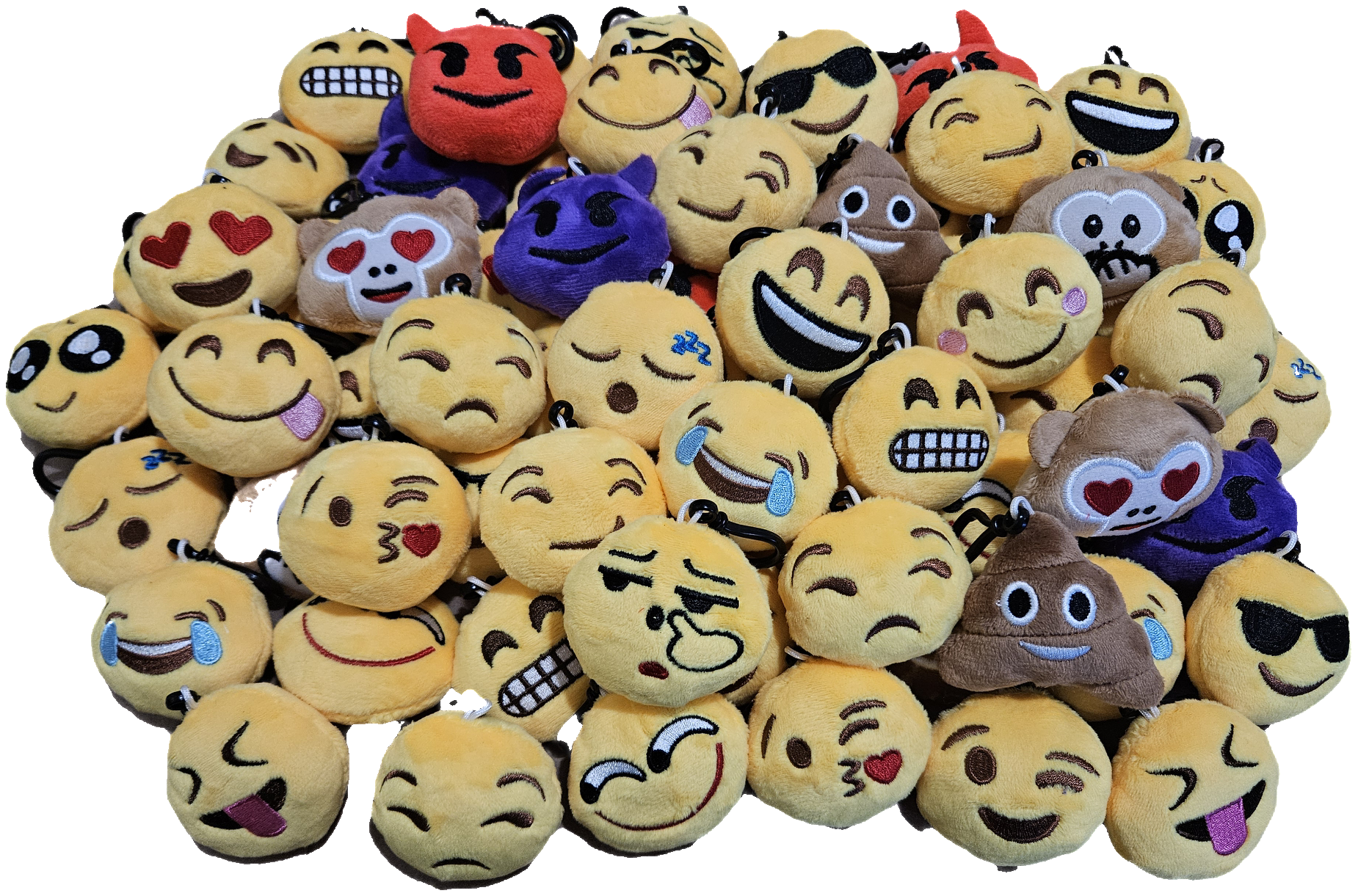 Emoji Keychain Clips 2-3/4 (24 PACK)