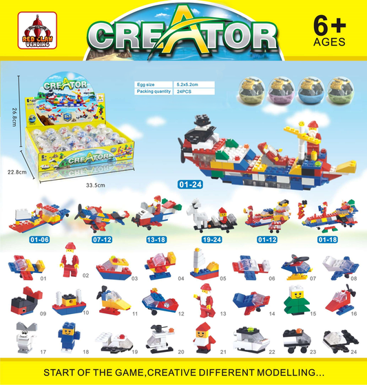 Creator Block Set - 24 Capsules (2 inch) 24 in 1