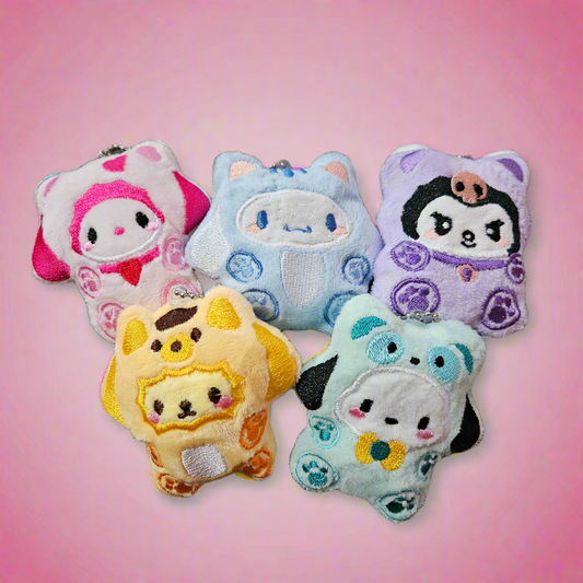 Sanrio costumed plush keychain - 3 inch (5pk)